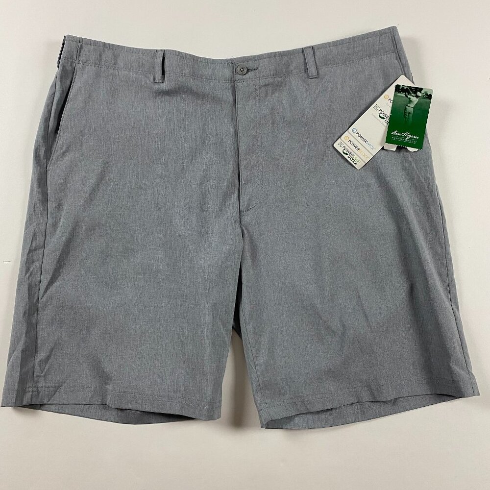 NWT Ben Hogan Performance Shorts Mens Sz 42 Golf Light Grey Heather UPF Wicking